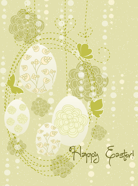 New Abstract-2 Vector Image: Spring Background With Eggs Vector Image Illustration 1