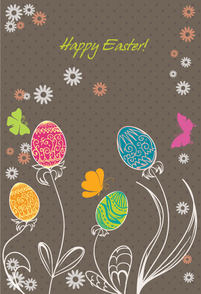 Illustration Vector Design: Spring Background With Eggs Vector Design Illustration 1