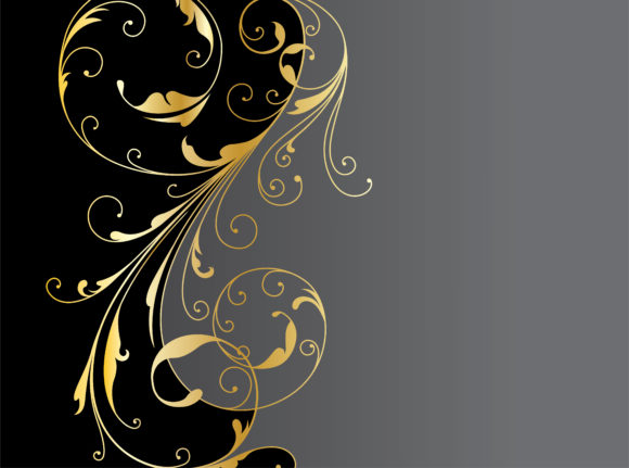 With, Gold, Background, Abstract-2, Vector Vector Background Vector Vintage Background With Gold Floral 1