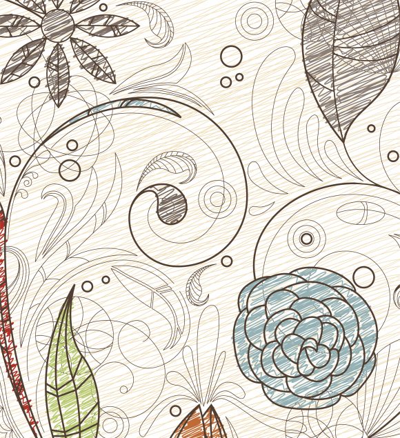 Amazing Vector Vector Art: Doodles Floral Background Vector Art Illustration 1