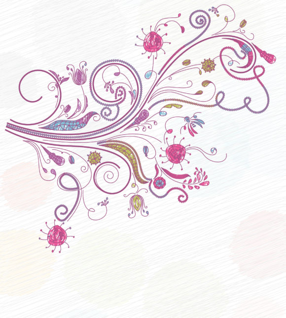 Awesome Vector Vector Artwork: Doodles Floral Background Vector Artwork Illustration 1