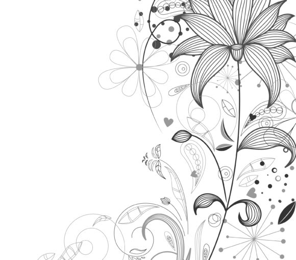 Exciting Abstract Vector Graphic: Abstract Floral Vector Graphic Illustration 1