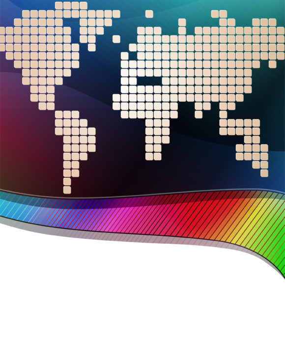 Colorful, Map Vector Design Vector Colorful Business Background With World Map 1