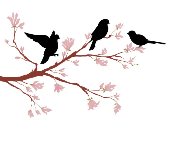 Stunning Branch Vector Illustration: Vector Illustration Birds On Branch 1