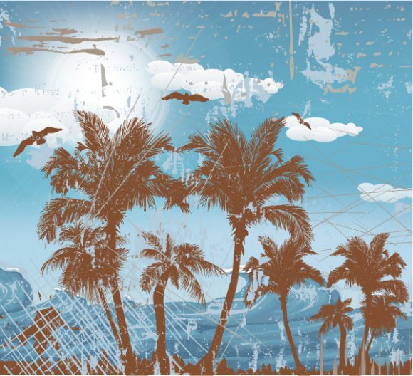 Water Vector Graphic Grunge Summer Background Vector Illustration 1
