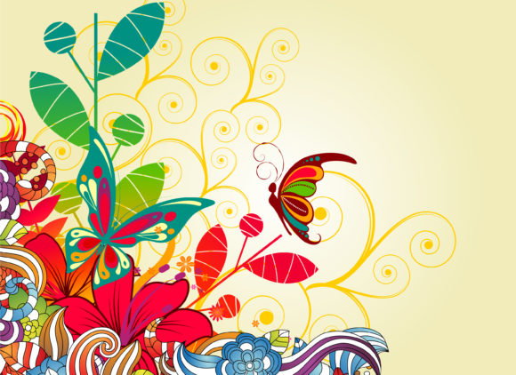 Editors-picks-backgrounds Eps Vector: Eps Vector Colorful Floral Background 1