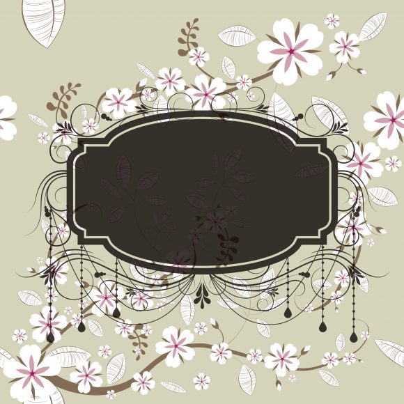 New With Vector Image: Vector Image Vintage Label With Floral 1