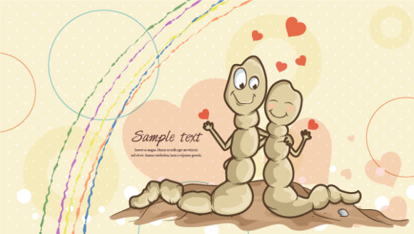 Illustration, Love Vector Image Worms In Love Vector Illustration 1