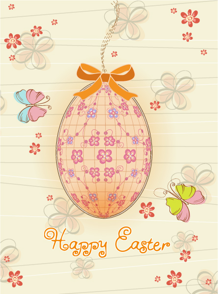 Colorful, With Vector Illustration Egg With Butterflies Vector Illustration 1