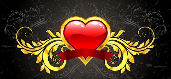 Valentine, Emblem Eps Vector Vector Valentine Gold Emblem 1