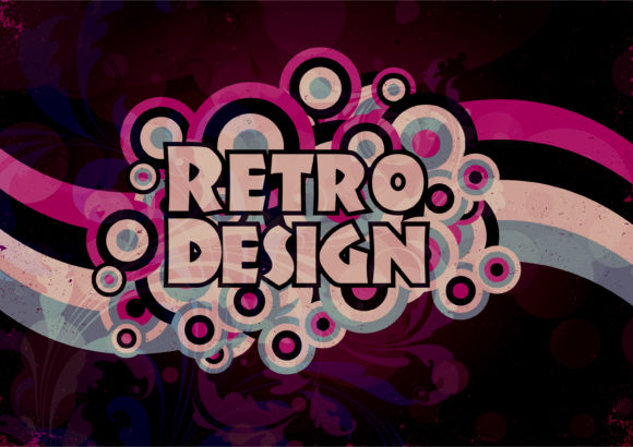 Swirl Vector Graphic Retro Grunge Background Vector Illustration 1