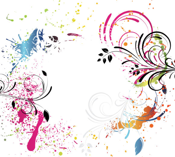Striking Floral Vector Graphic: Grunge Floral Background Vector Graphic Illustration 1