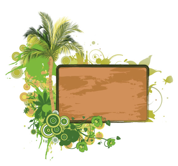 Stunning Dirty Vector Graphic: Grunge Summer Frame Vector Graphic Illustration 1