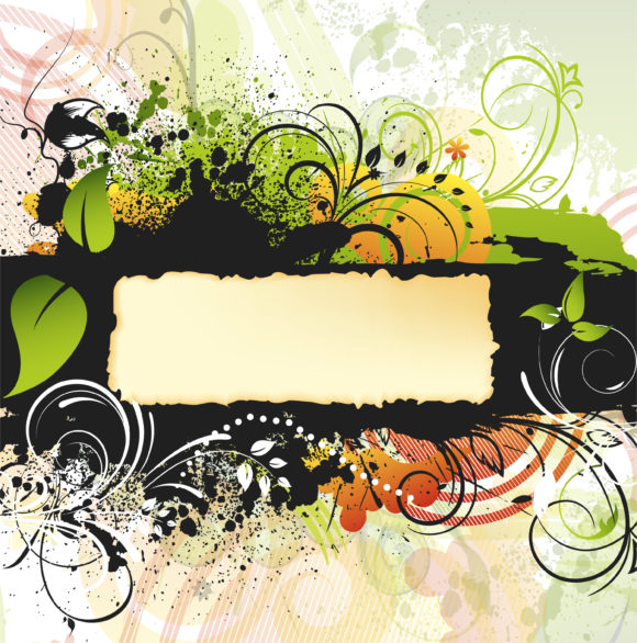 Buy Illustration Vector Artwork: Grunge Floral Background Vector Artwork Illustration 1