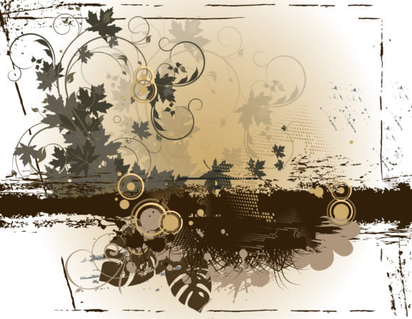 Bold Background Vector Design: Grunge Floral Background Vector Design Illustration 1