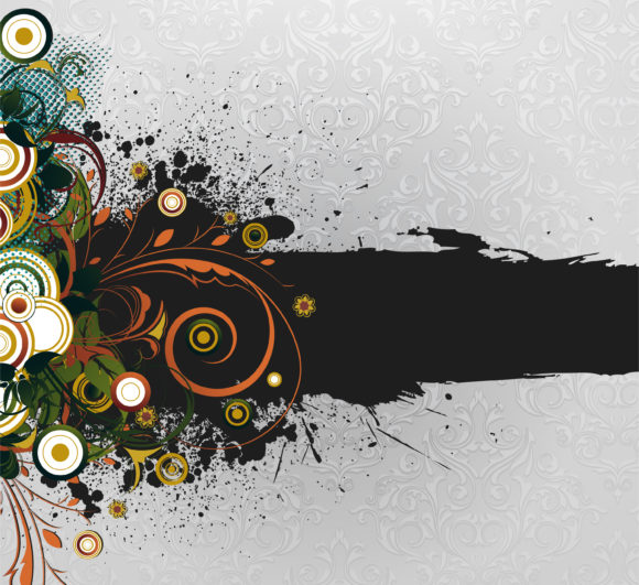 Unique Grunge Vector Background: Grunge Floral Background Vector Background Illustration 1