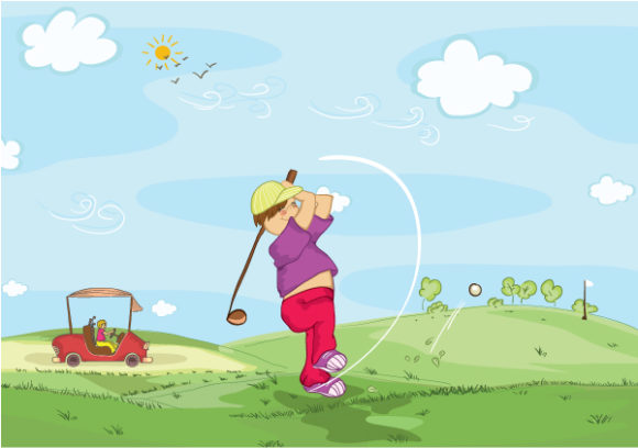 Stunning Golfer Vector Image: Young Golfer 1