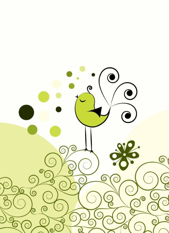 Brilliant Abstract Vector Art: Vector Art Abstract Bird With Floral 1