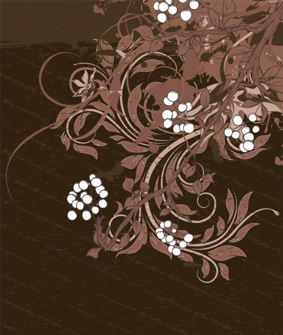 Surprising Illustration Vector Graphic: Grunge Floral Background Vector Graphic Illustration 1