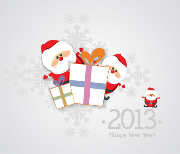 Illustration, Christmas, Santa, Sticker, Creative Vector Background Christmas Vector Illustration With Sticker Santa 1