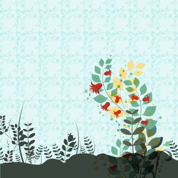 Plant, Background Vector Vector Colorful Floral Background 1