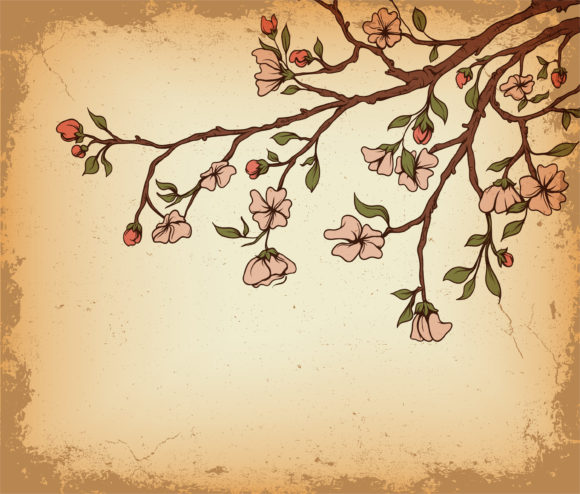 Background Vector: Grunge Floral Background Vector Illustration 1