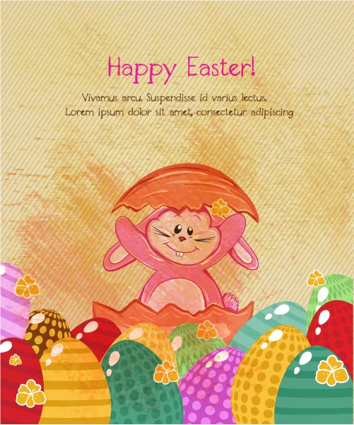 Bunny Vector Background: Easter Background Vector Background Illustration 1