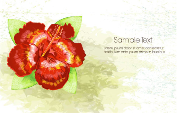 Floral, Vector Vector Watercolor Floral Background Vector Illustration 1