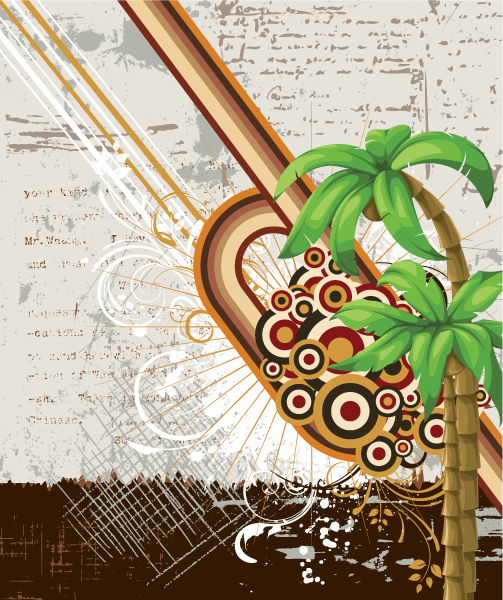 Lovely Illustration Vector: Summer Illustration With Detailed Palm Tree Vector Illustration 1
