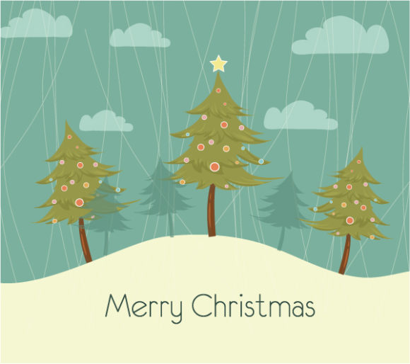 Background Vector Design: Vector Design Christmas Background With Trees 1