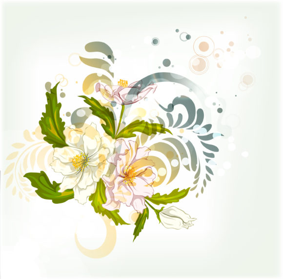 Insane Floral Vector Art: Vector Art Abstract Colorful Floral Background 1