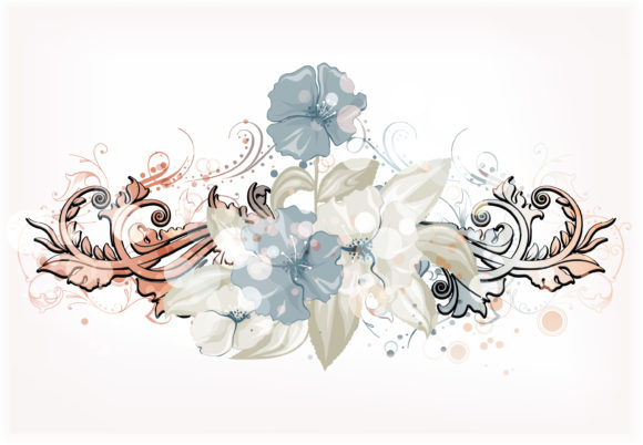 Unique Background Vector Artwork: Vector Artwork Abstract Colorful Floral Background 1