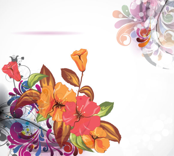 Insane Colorful Vector Art: Vector Art Abstract Colorful Floral Background 1