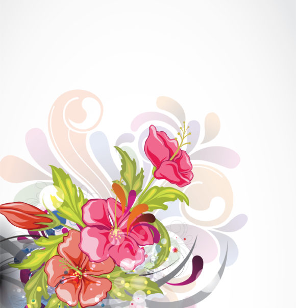 Lovely Colorful Vector Design: Vector Design Abstract Colorful Floral Background 1