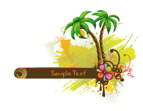 Vector, Palm, Trees Vector Image Vector Summer Frame With Palm Trees 1