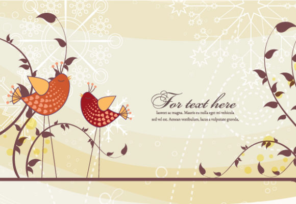 With, Floral Vector Graphic Vector Spring Floral Background With Birds 1