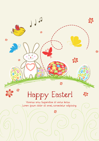 Insane Eggs Vector Background: Eggs With Flowers Vector Background Illustration 1