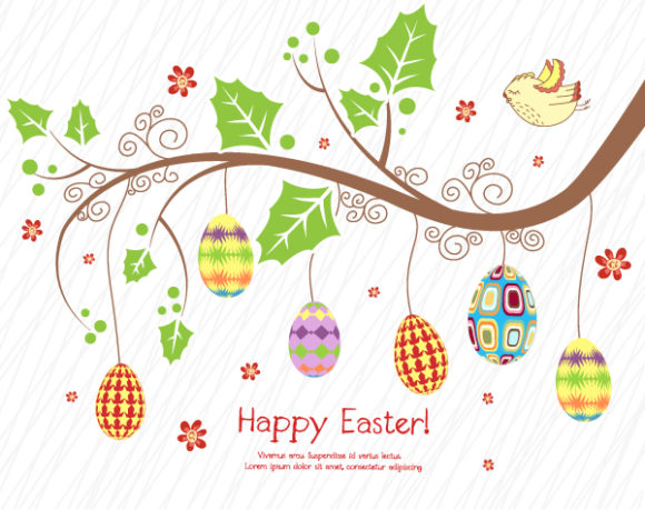 Eggs Vector Image: Branch With Eggs Vector Image Illustration 1