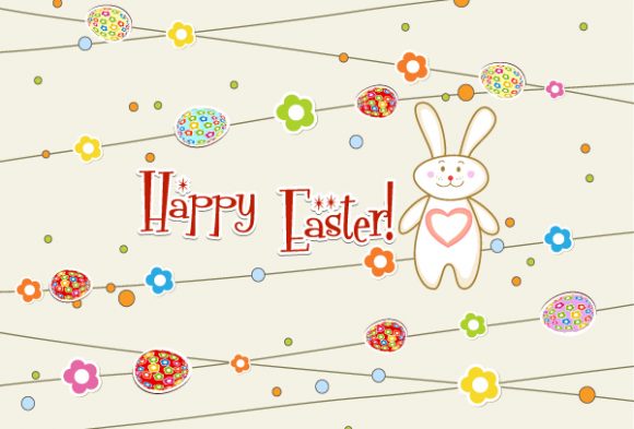 Amazing Easter Vector Artwork: Vector Artwork Easter Background With Bunny 1