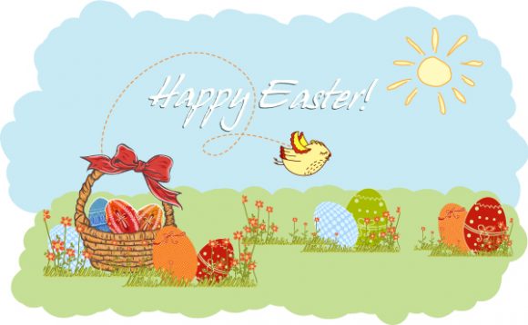 Insane Easter Vector Art: Vector Art Easter Background With Eggs 1