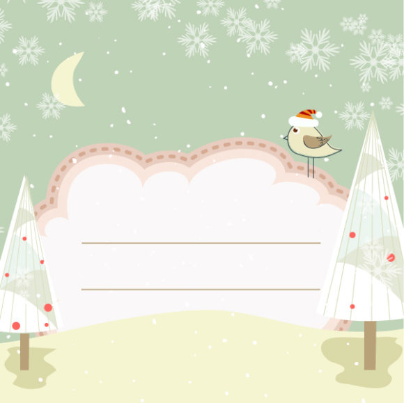 Background Vector Design: Vector Design Christmas Background With Trees 1