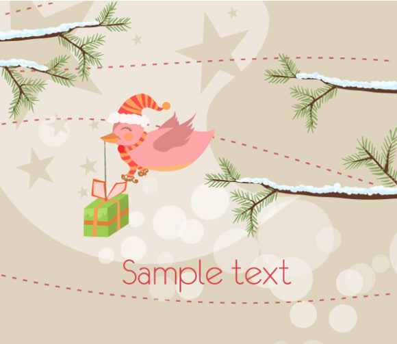 Gift, Vector, Background, Branch Vector Design Christmas Background Vector Illustration 1