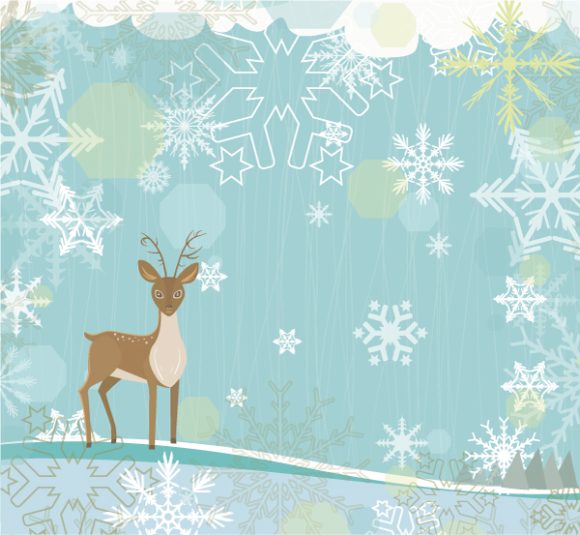 Reindeer Vector Background Vector Christmas Background With Reindeer 1