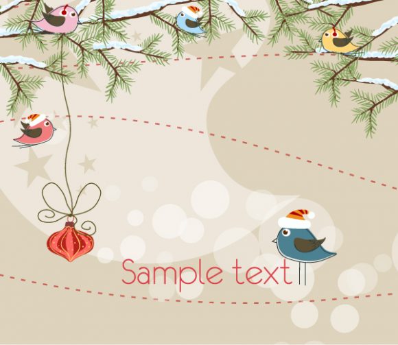 Special Season Vector Graphic: Vector Graphic Christmas Background With Birds 1
