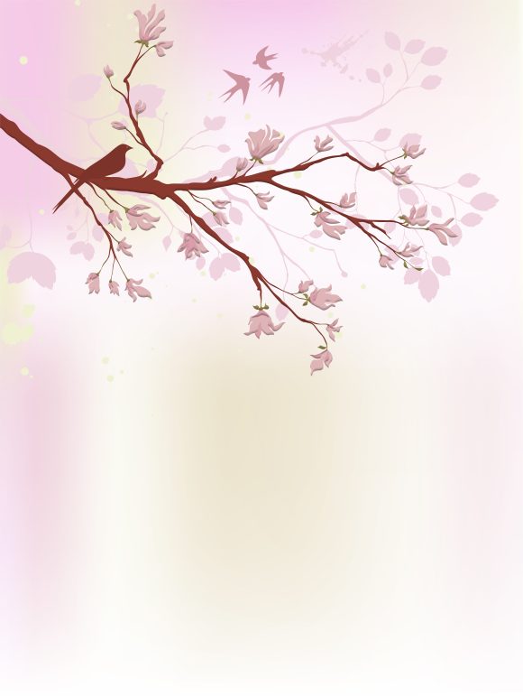 Buy Floral Vector Background: Vector Background Birds With Floral 1
