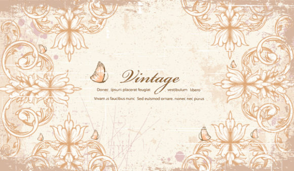Brilliant Old Vector Graphic: Vector Graphic Vintage Frame With Floral 1