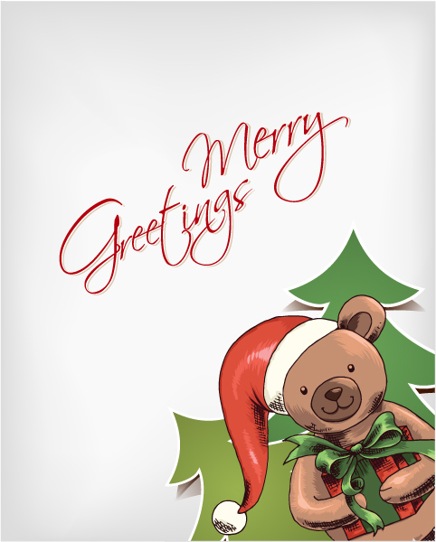 Winter, Illustration, And, Christmas, Christmas Vector Graphic Christmas Vector Illustration With Bear And Christmas Tree 1