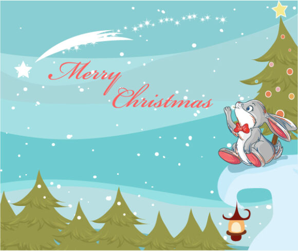 Background, With Vector Design Vector Christmas Background With Bunny 1