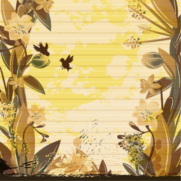 Background Vector Art: Vintage Floral Background Vector Art Illustration 1