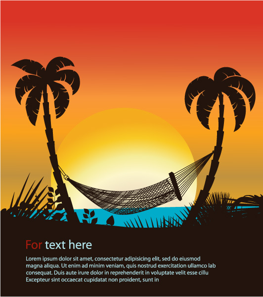 Trendy Background Vector Artwork: Vector Artwork Summer Background With Palm Trees 1